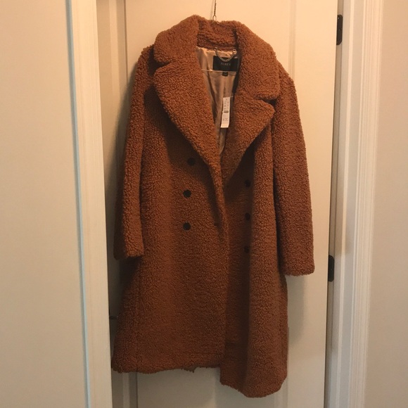 Jcrew long Teddy Sherpa coat size L Petite
